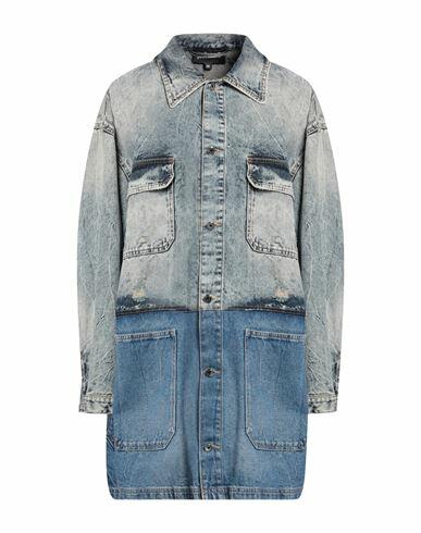 Just Cavalli Woman Denim outerwear Blue Cotton Cover