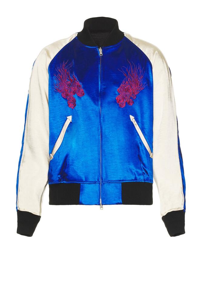 Y-3 Yohji Yamamoto x JFA Souvenir Jacket in Blue Cover