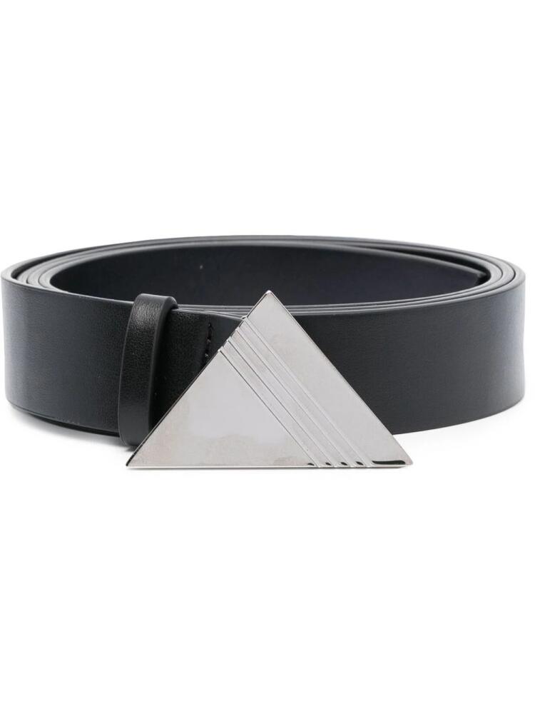 The Attico logo-plaque leather belt - Black Cover