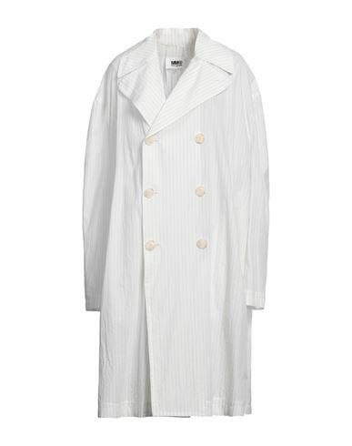 Mm6 Maison Margiela Woman Overcoat & Trench Coat White Cotton Cover