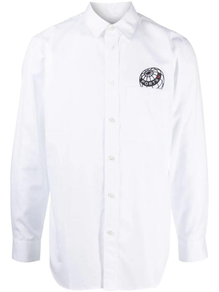 Ports V logo-print cotton shirt - White Cover