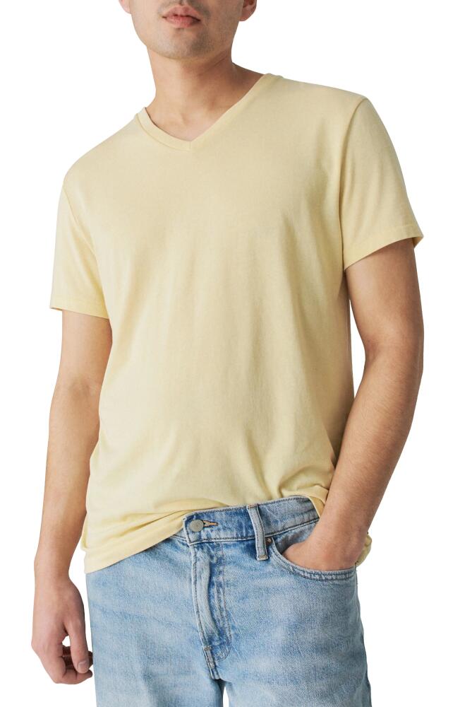 Lucky Brand Venice V-Neck Burnout T-Shirt in Pale Banana Cover