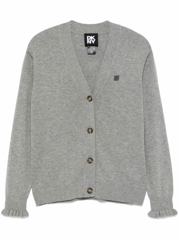 DKNY logo-patch cardigan - Grey Cover