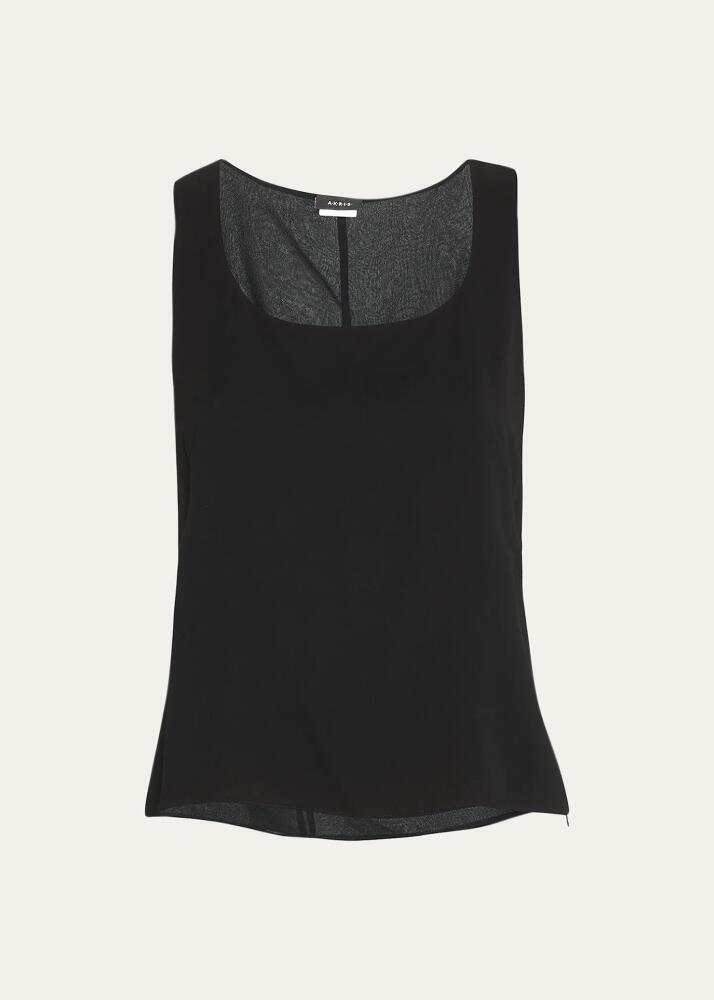 Akris Scoop-Neck Silk Georgette Tank Top Cover