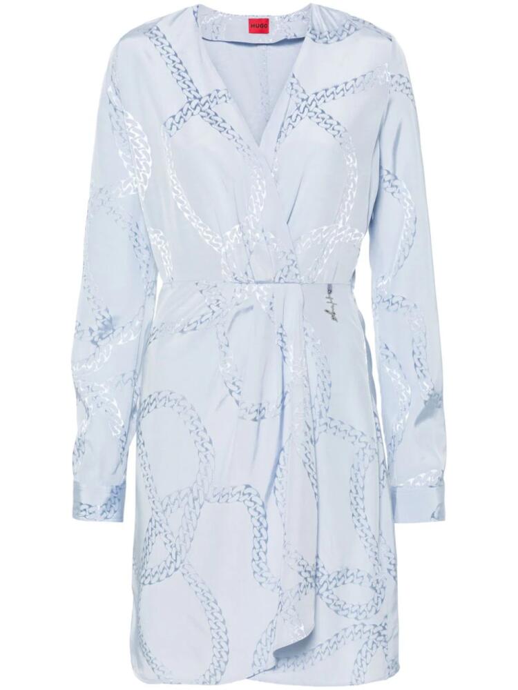 HUGO Kanelo jacquard minidress - Blue Cover