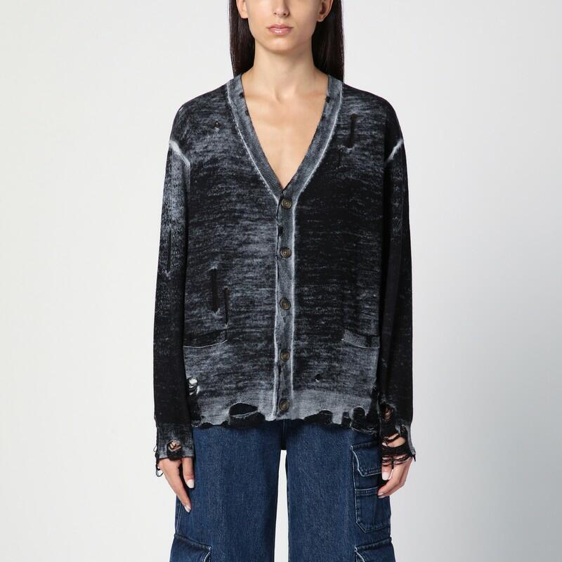 R13 Black washed out cardigan with wear Cover