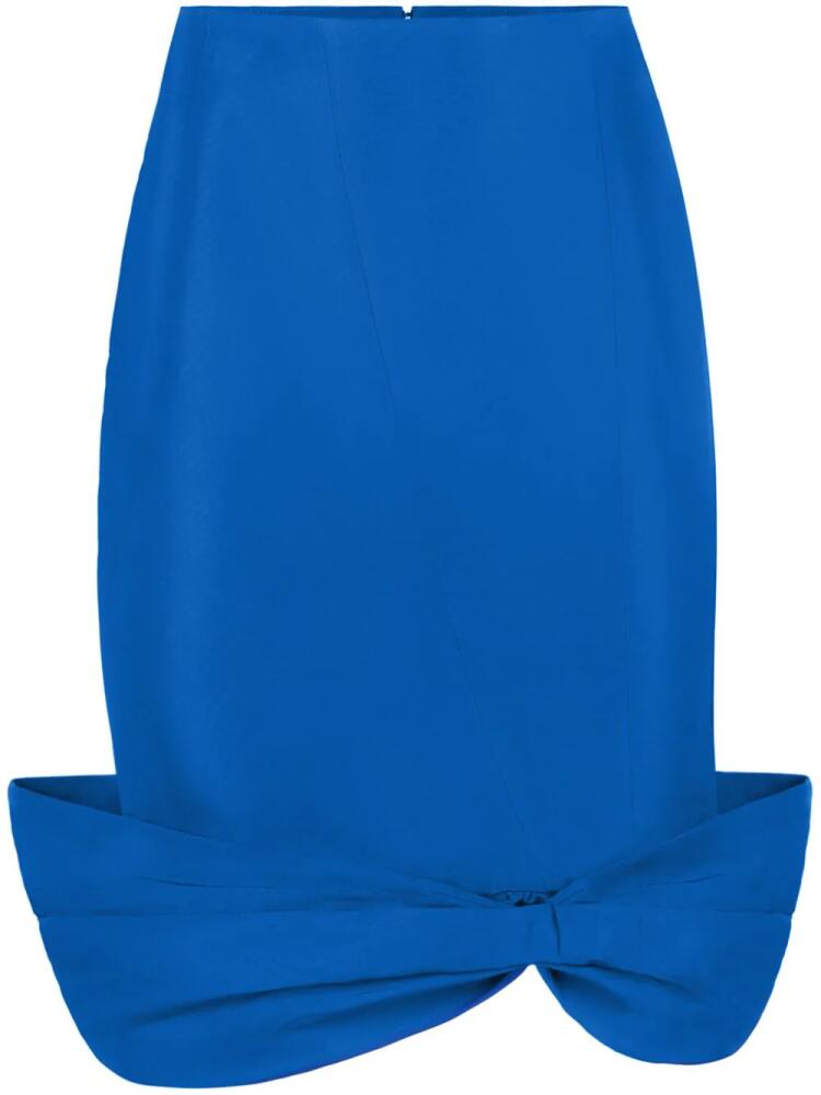 Nina Ricci Taffeta Bow Peplum Mid Skirt - Blue Cover