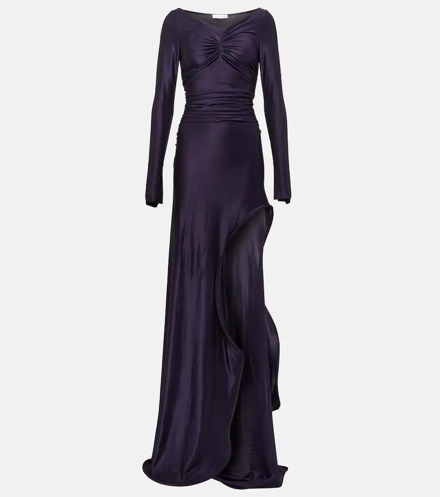 Victoria Beckham Ruched off-shoulder jersey gown Cover