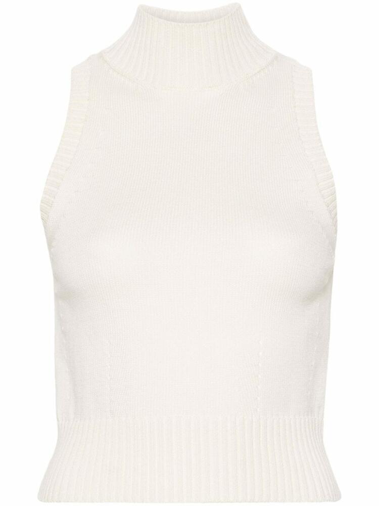 Ermanno Scervino high-neck cotton tank top - White Cover