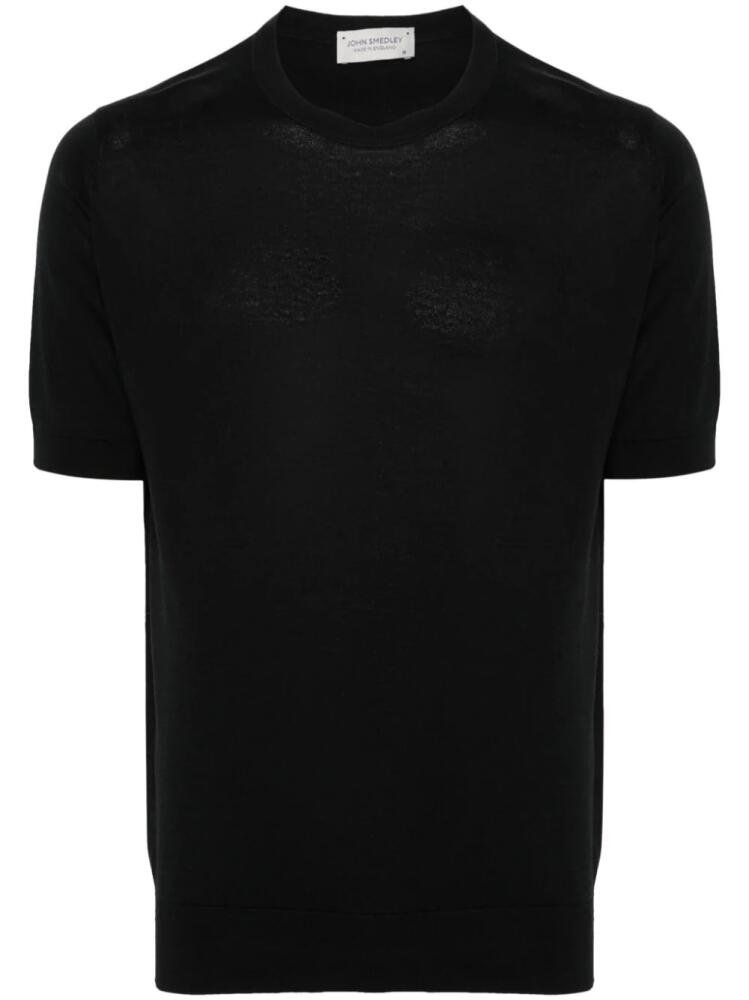 John Smedley Kempton knitted cotton T-shirt - Black Cover