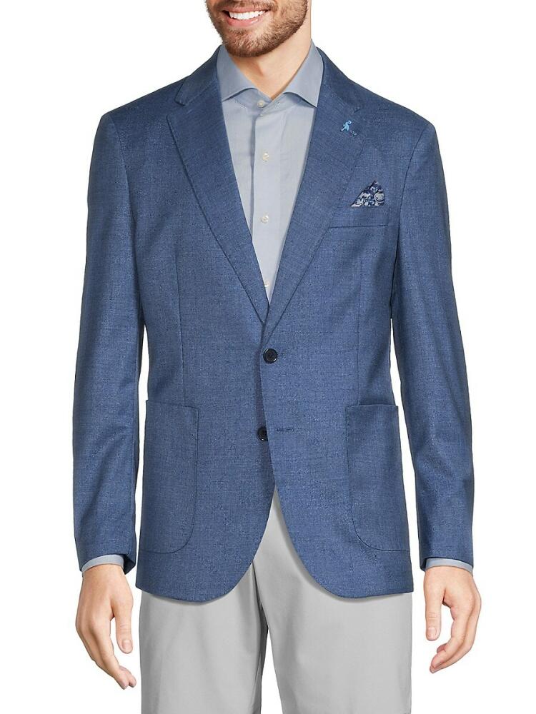 TailorByrd Men's Cross Dyed Notch Lapel Sportcoat - Steel Blue Cover