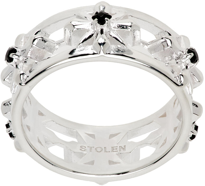 Stolen Girlfriends Club Silver Star Crossed Ring Cover