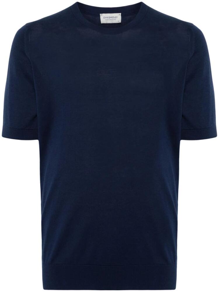 John Smedley Kempton knitted cotton T-shirt - Blue Cover