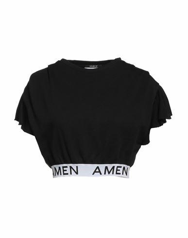 Amen Woman Sweatshirt Black Cotton Cover