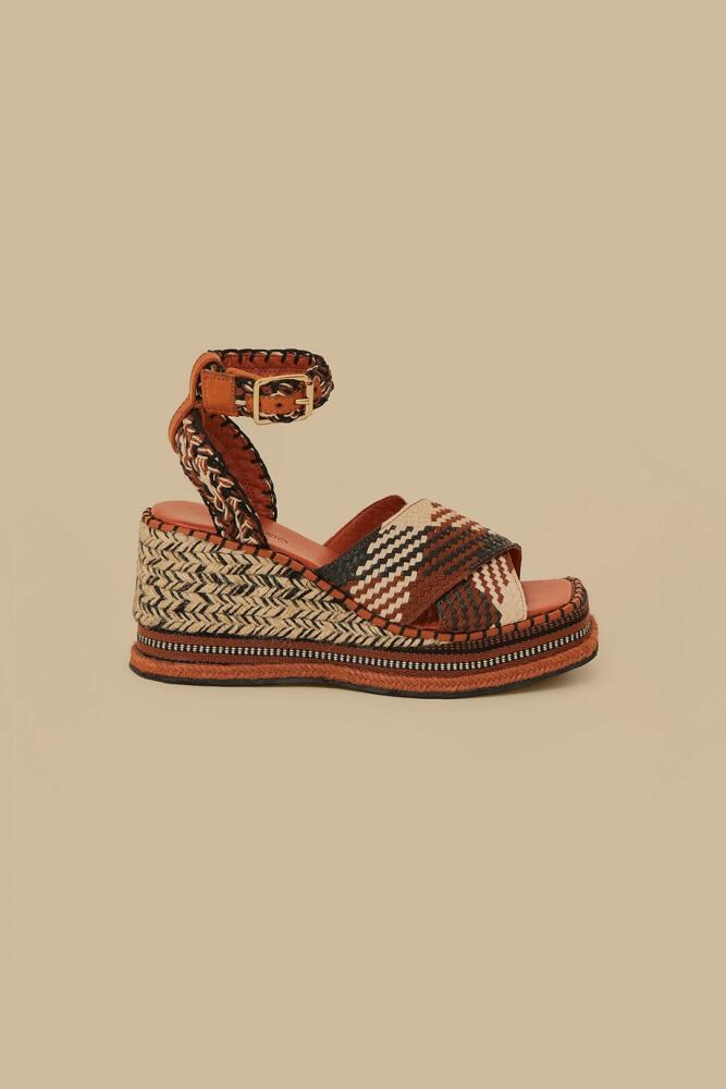 FARM Rio Rust Multi Texture Wedge Sandal Cover