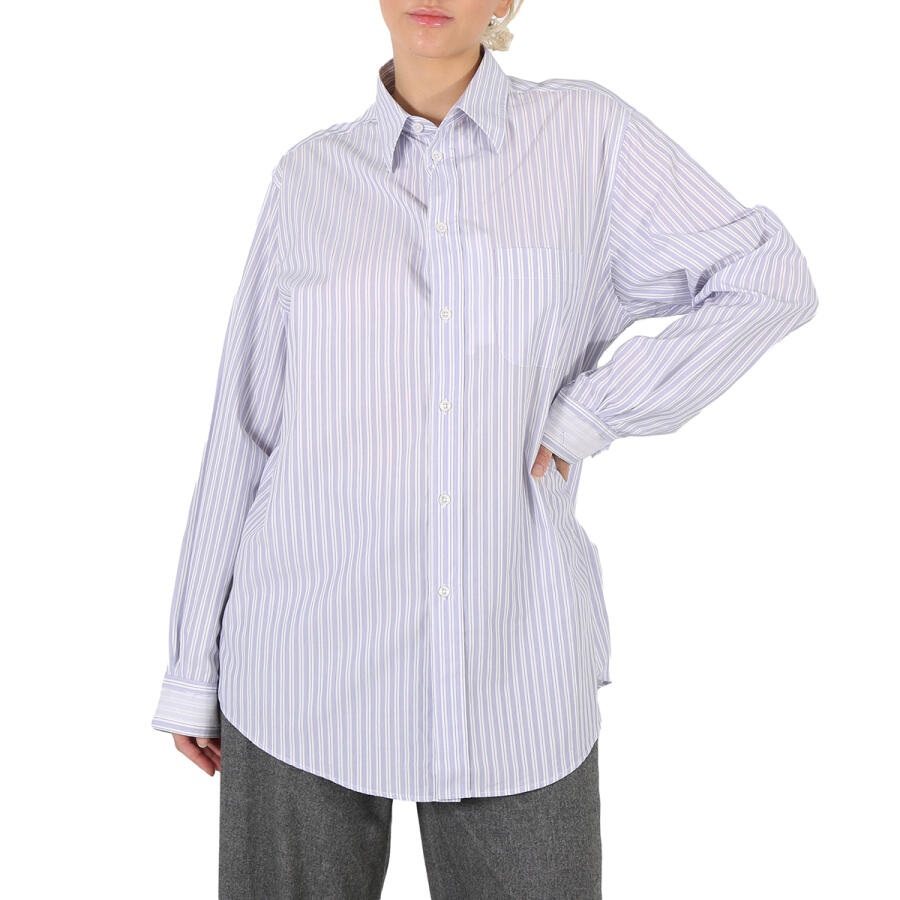 Maison Margiela Ladies Stripe-Print Tailored Shirt Cover