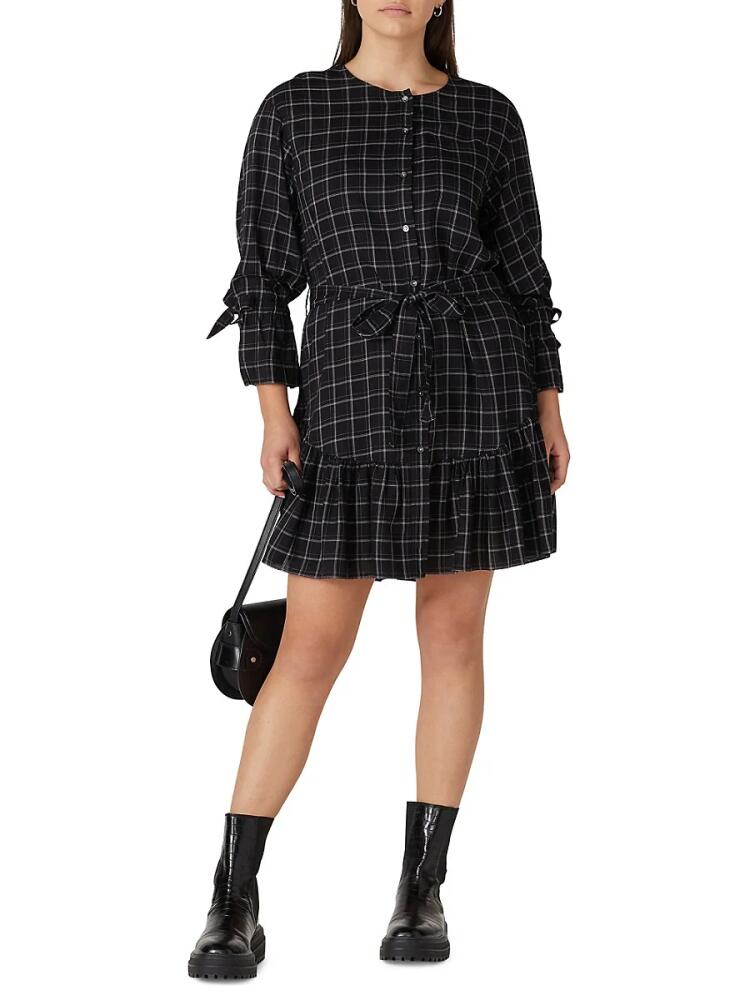 Rebecca Taylor Women's Lorraine Gingham Shirt Dress - Black Cover