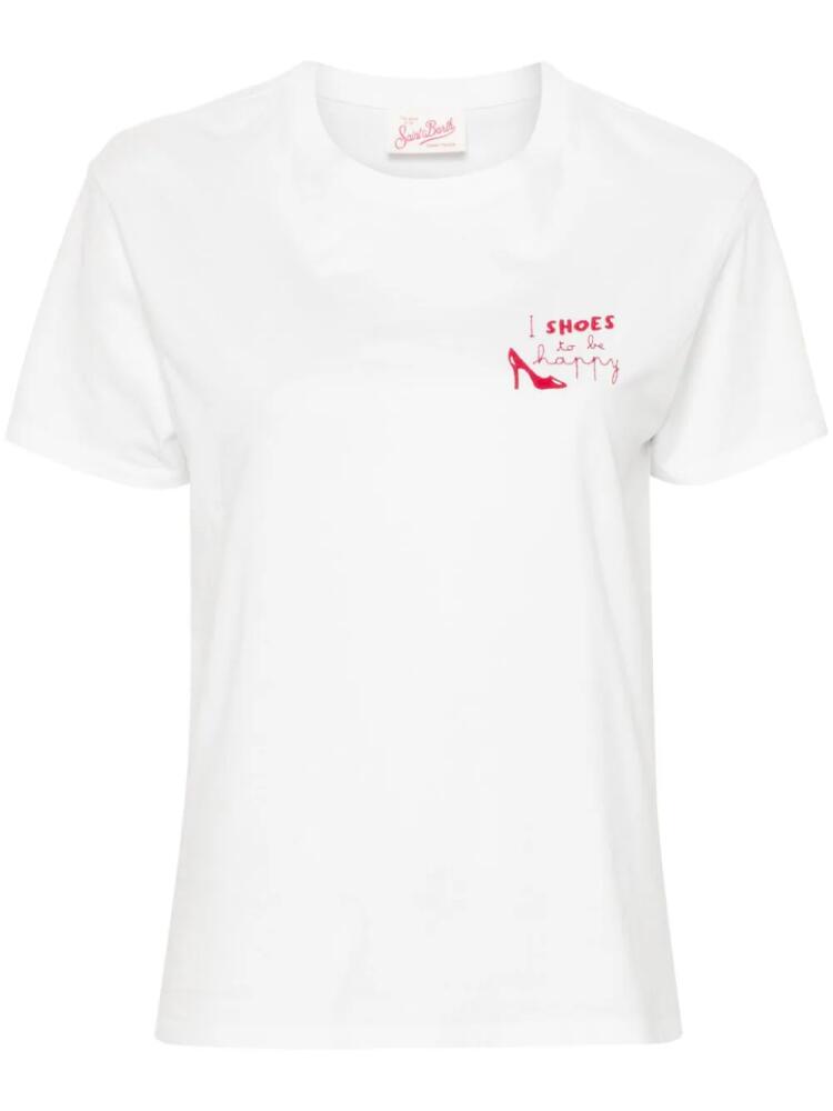 MC2 Saint Barth Emilie slogan-embroidery T-shirt - White Cover