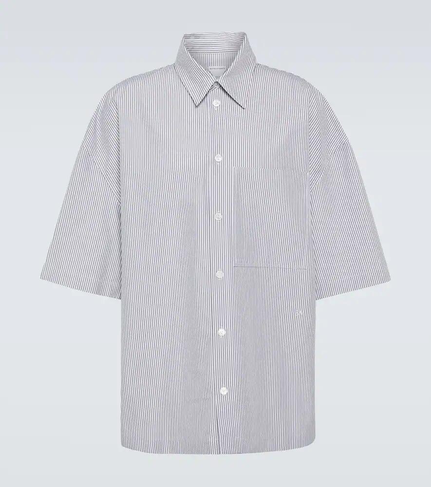 Bottega Veneta Embroidered striped cotton shirt Cover