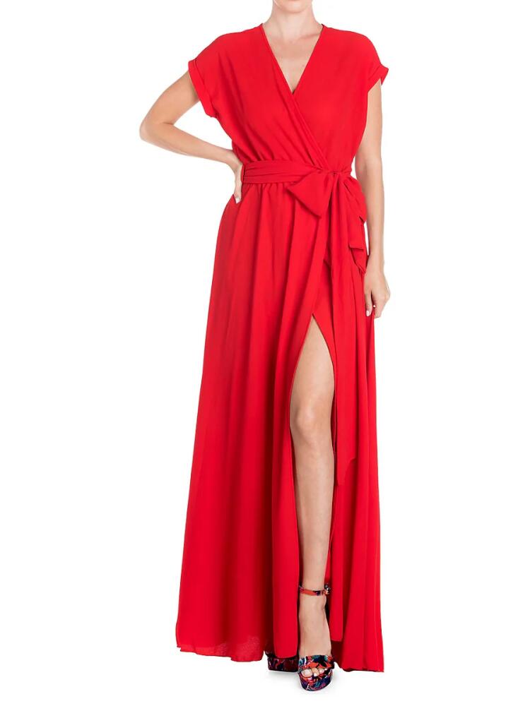 MEGHAN LA Women's Jasmine Wrap Maxi Dress - Cherry Cover