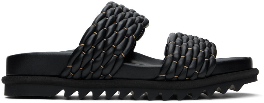 Dries Van Noten Black Leather Braided Sandals Cover