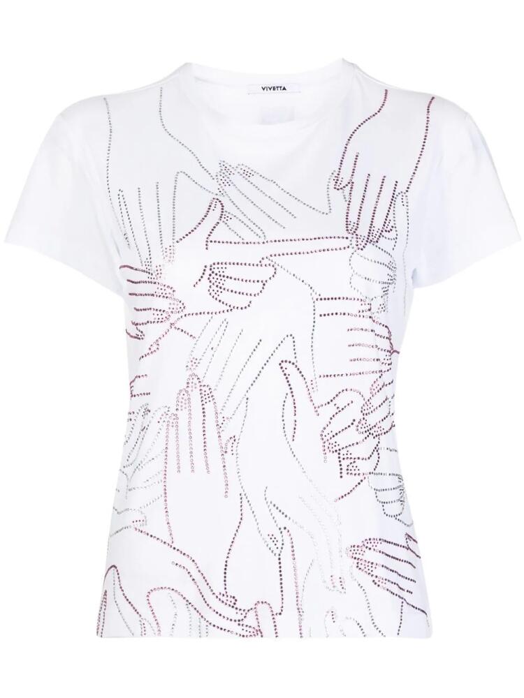 Vivetta hand-embellished short-sleeve T-shirt - White Cover