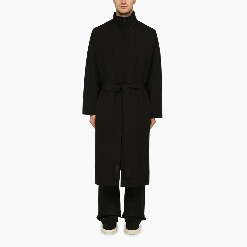 Fear of God Black wool trench coat with high collar Cover