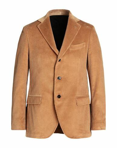 Mp Massimo Piombo Man Blazer Camel Cotton Cover