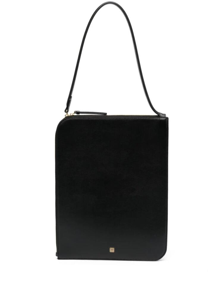 TOTEME logo-plaque slim shoulder bag - Black Cover