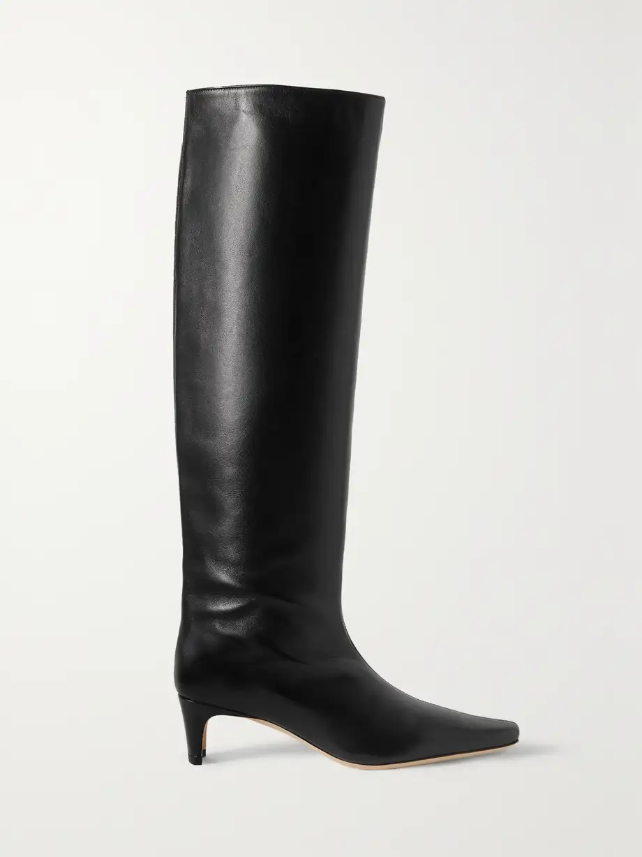 STAUD - Wally Leather Knee Boots - Black Cover