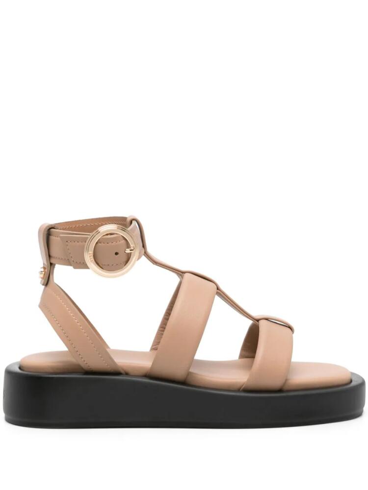 BOSS caged leather sandals - Neutrals Cover