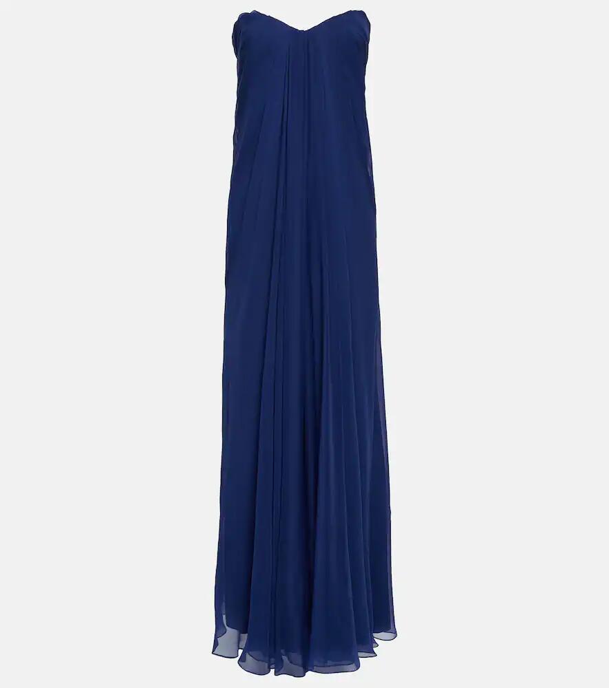 Alexander McQueen Strapless draped silk chiffon gown Cover