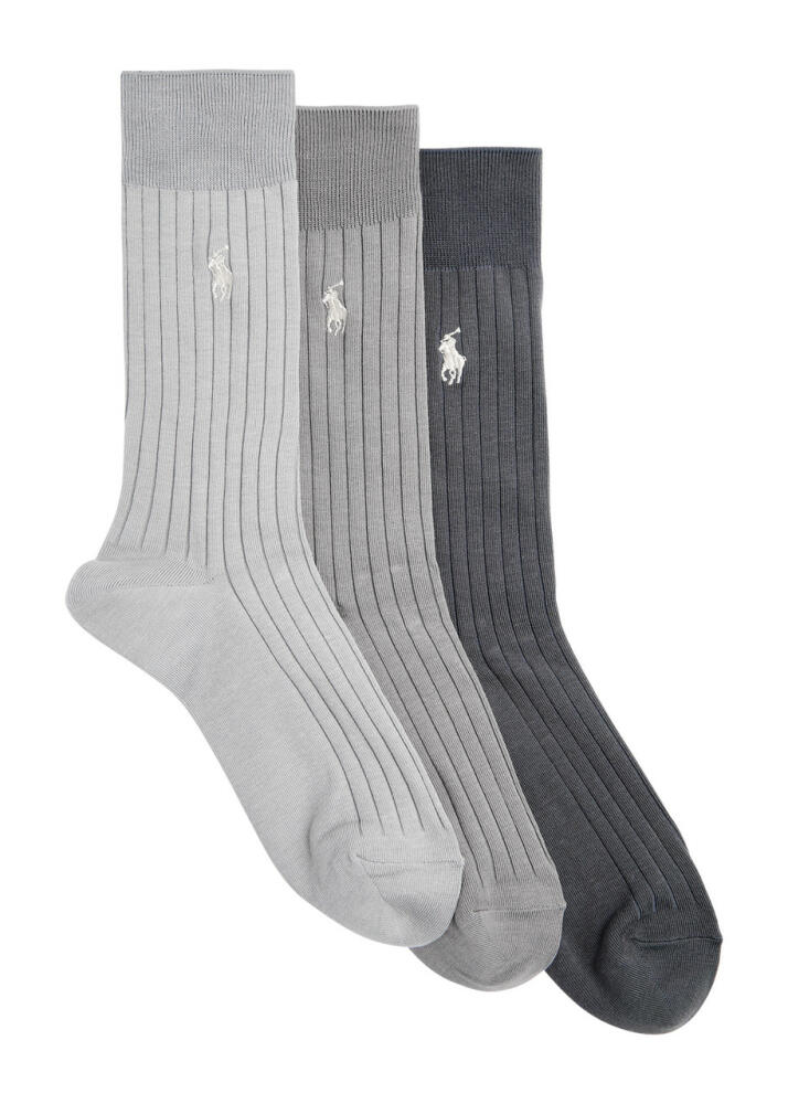 Polo Ralph Lauren Logo Cotton-blend Socks - set of Three - Grey Cover