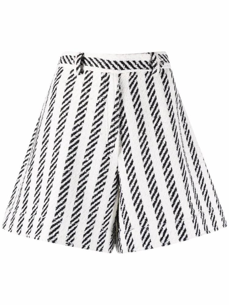 Oscar de la Renta high-rise striped shorts - White Cover