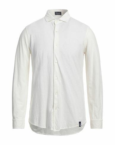 Drumohr Man Shirt Off white Cotton, Linen Cover