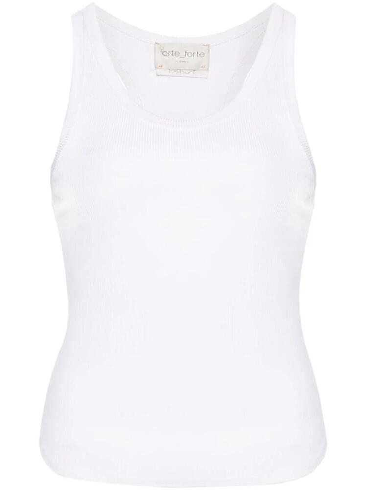 Forte Forte fine-ribbed jersey tank top - White Cover