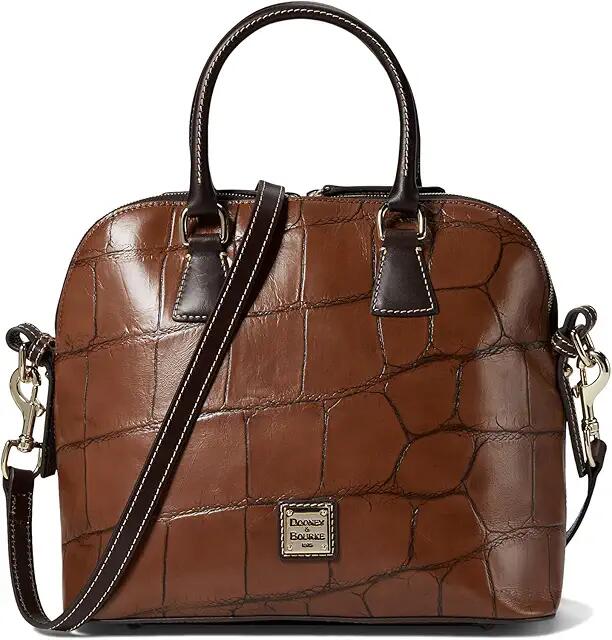 Dooney & Bourke Denison II Domed Satchel (Cognac) Handbags Cover