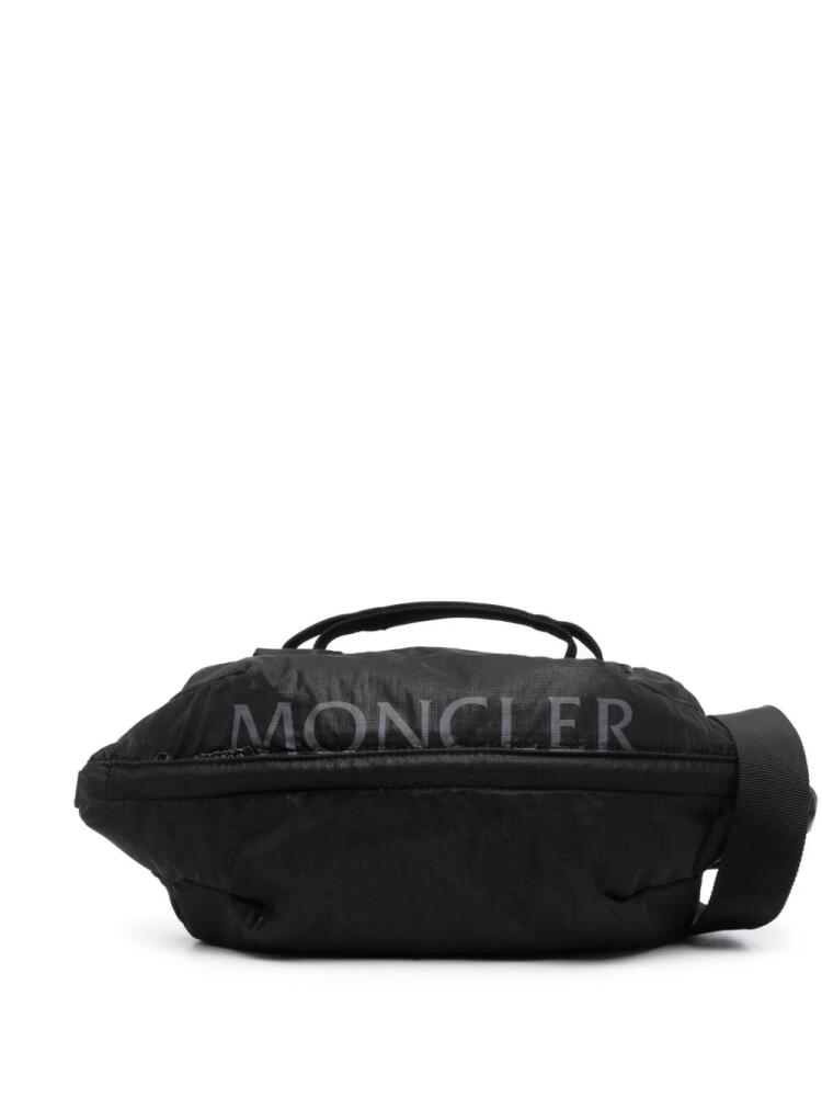 Moncler Alchemy logo-print leather shoulder bag - Black Cover