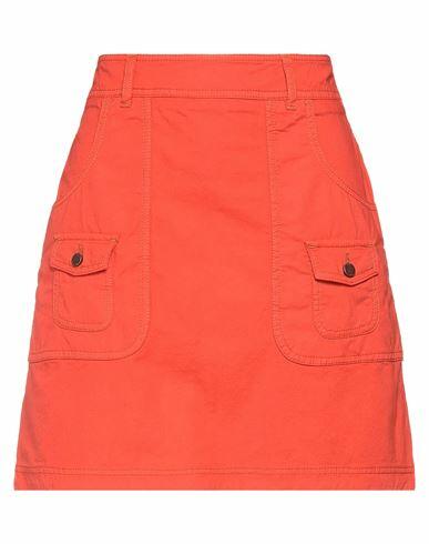 Love Moschino Woman Mini skirt Orange Cotton, Linen, Elastane Cover