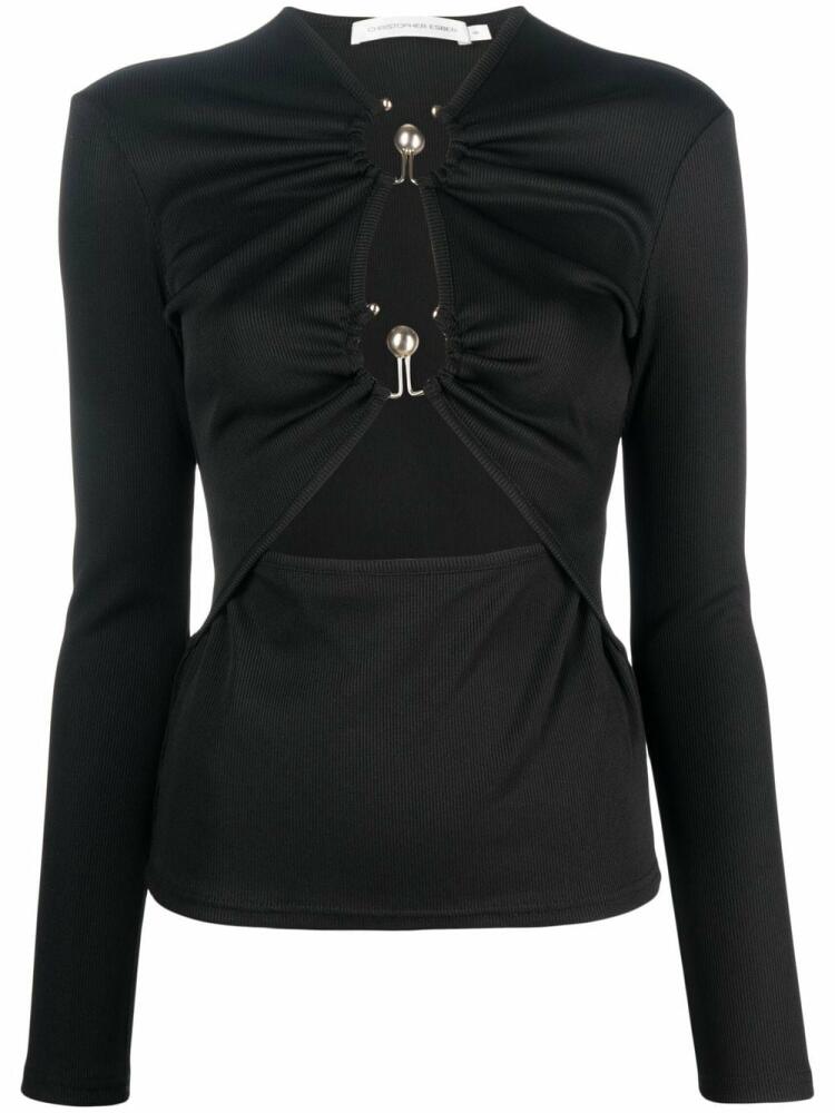 Christopher Esber cut-out detail long-sleeve top - Black Cover