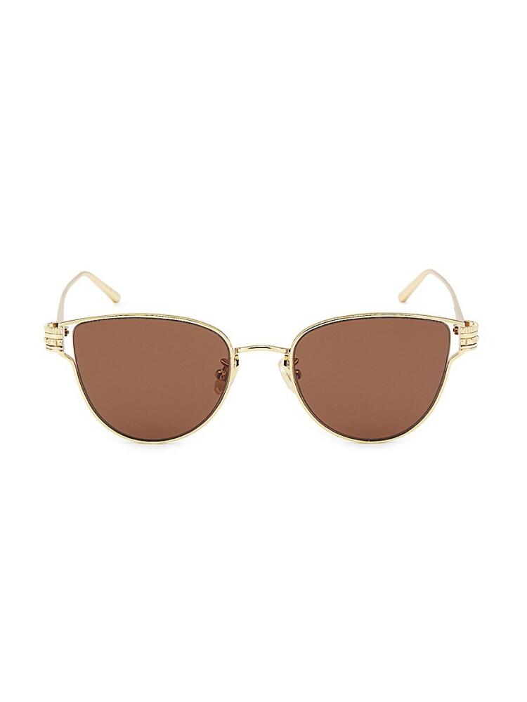 Boucheron Women's 52MM Cat Eye Sunglasses - Brown Gold Cover