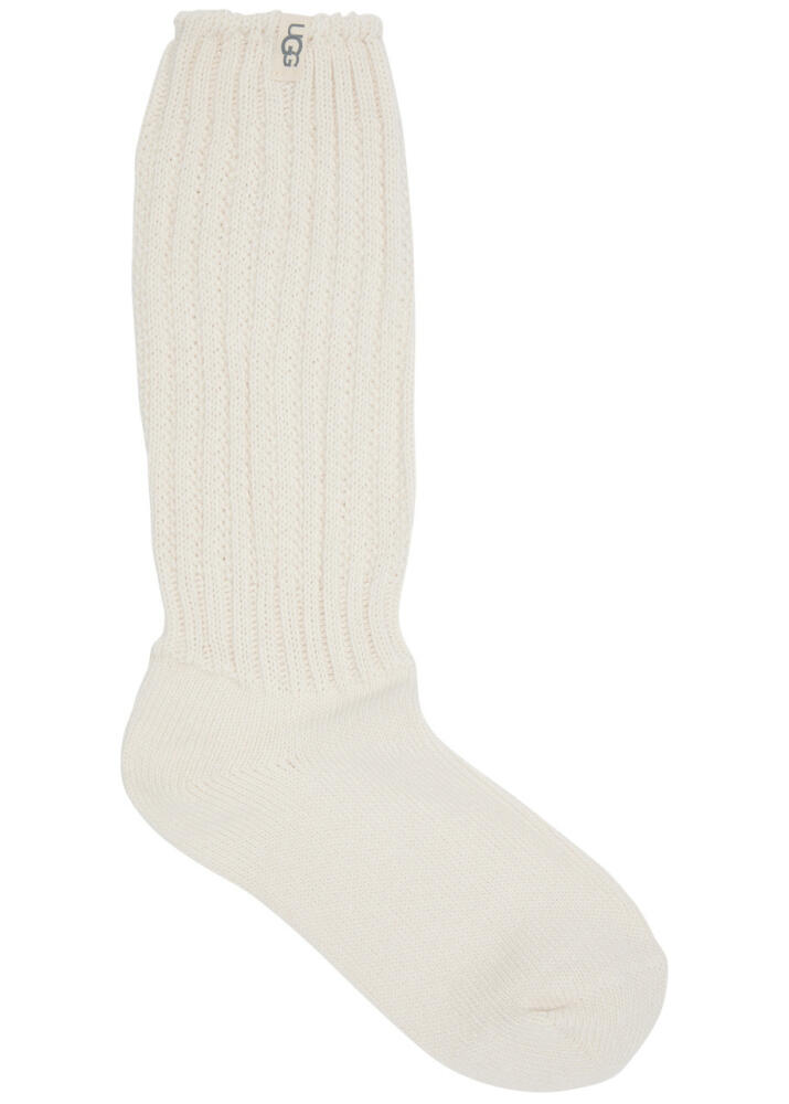 Ugg Ribbed Cotton-blend Socks - White Cover