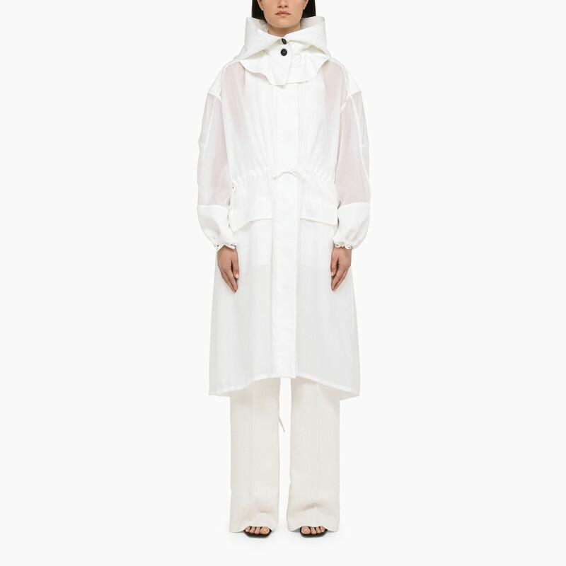 Ferragamo Lightweight white silk parka Cover