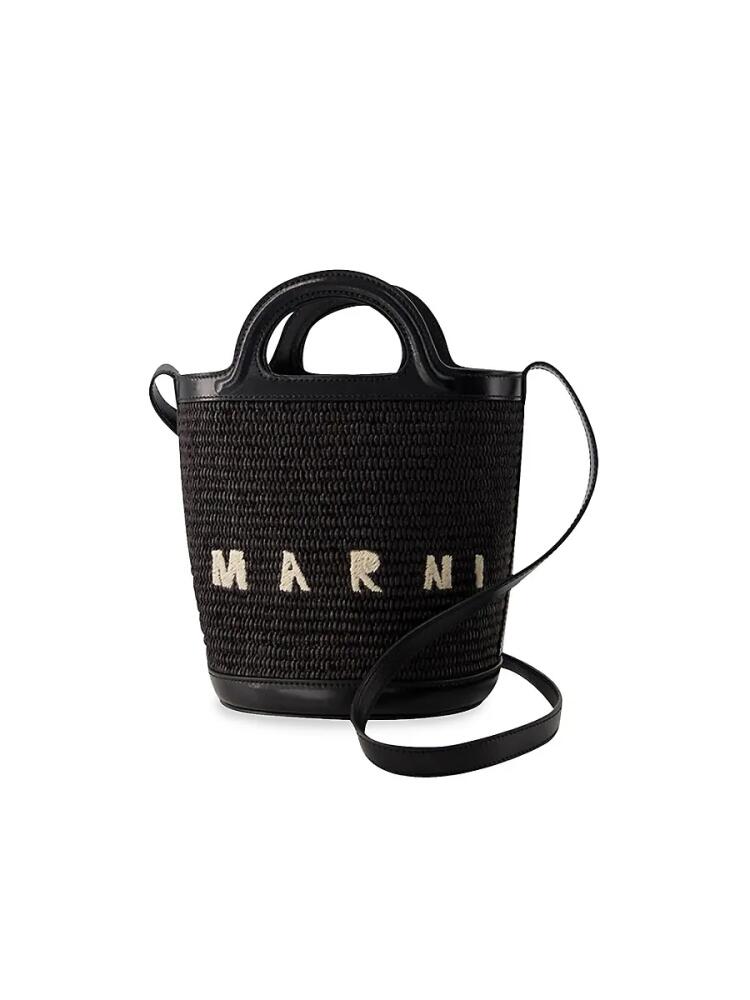 Women's Tropicalia Mini Bucket Bag - Marni - Cotton - Black - Black Cover