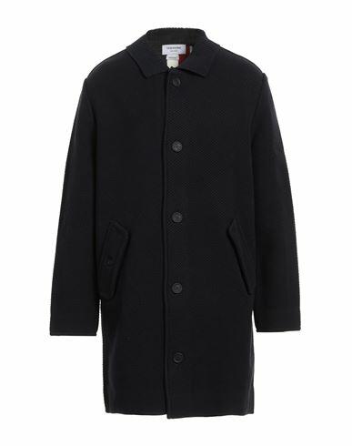 Thom Browne Man Coat Midnight blue Cotton, Wool, Polyamide, Elastane Cover