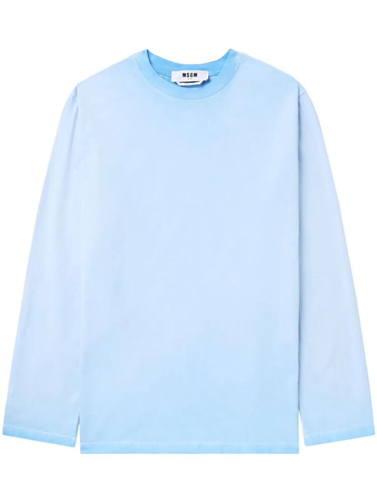 MSGM crew-neck cotton T-shirt - Blue Cover