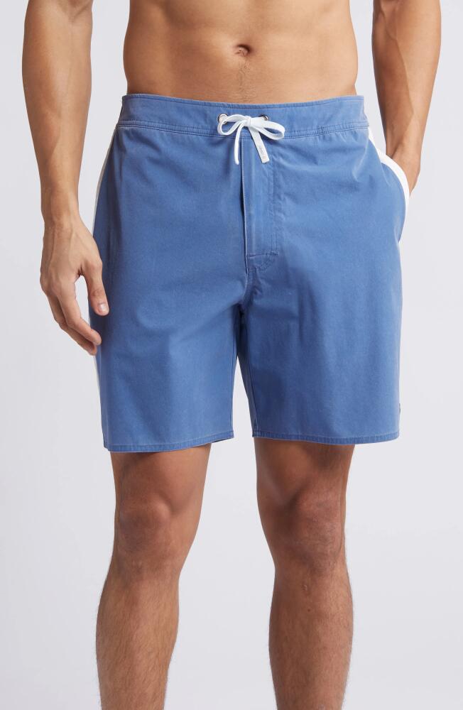 johnnie-O Flemming Side Stripe Swim Trunks in Monsoon Cover