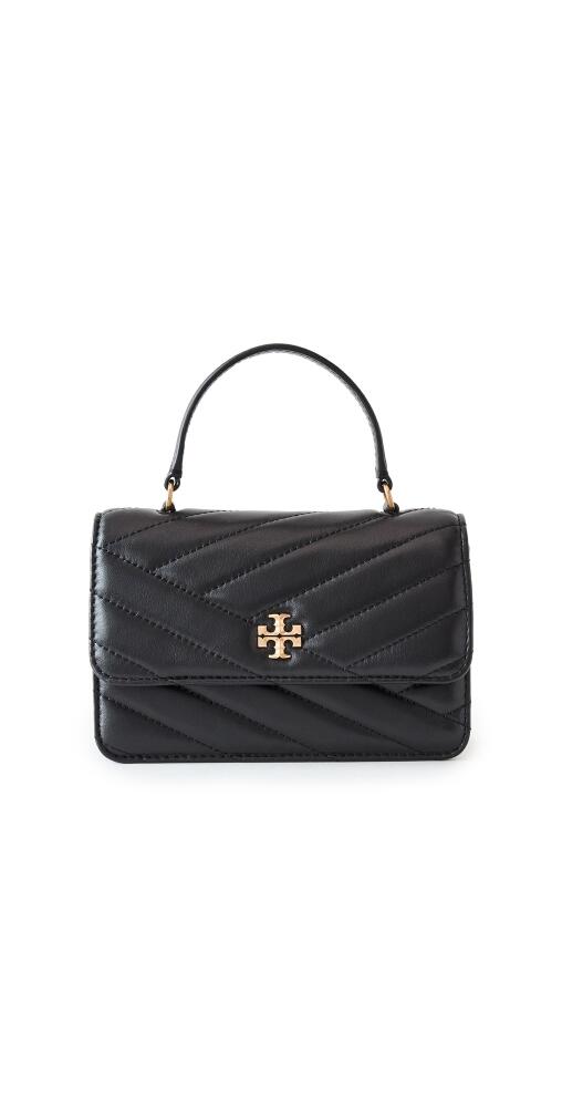 Tory Burch Kira Chevron Mini Top Handle Chain Wallet Black Cover