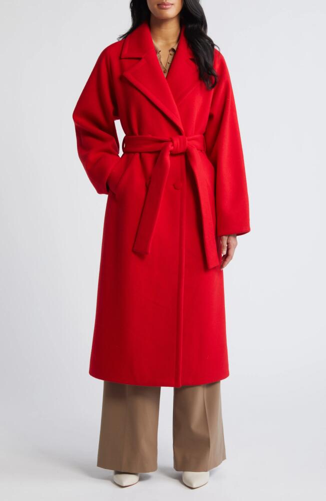 Bernardo Double Breasted Belted Coat in Red Cover