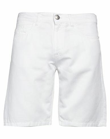 Bikkembergs Man Shorts & Bermuda Shorts White Cotton, Linen Cover